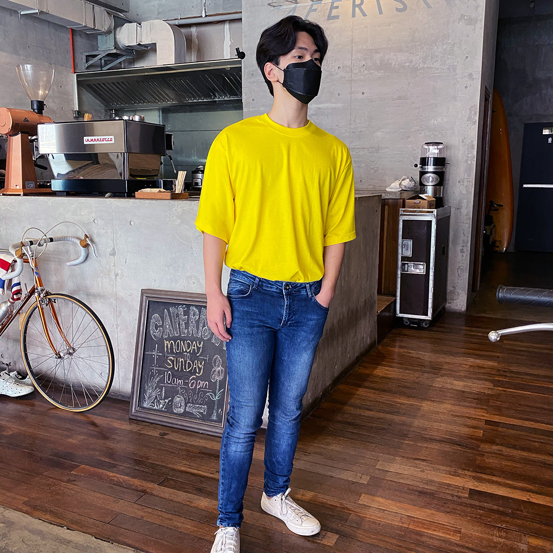 Men's Dotwork Oversize T-Shirt In Yellow